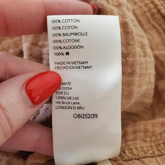 We The Free Shirt Womens Small Button Front Long Sleeve Oversized Gauzy Cotton - Picture 5 of 9